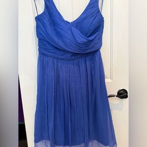 J. Crew Cobalt Blue Strapless Chiffon Dress